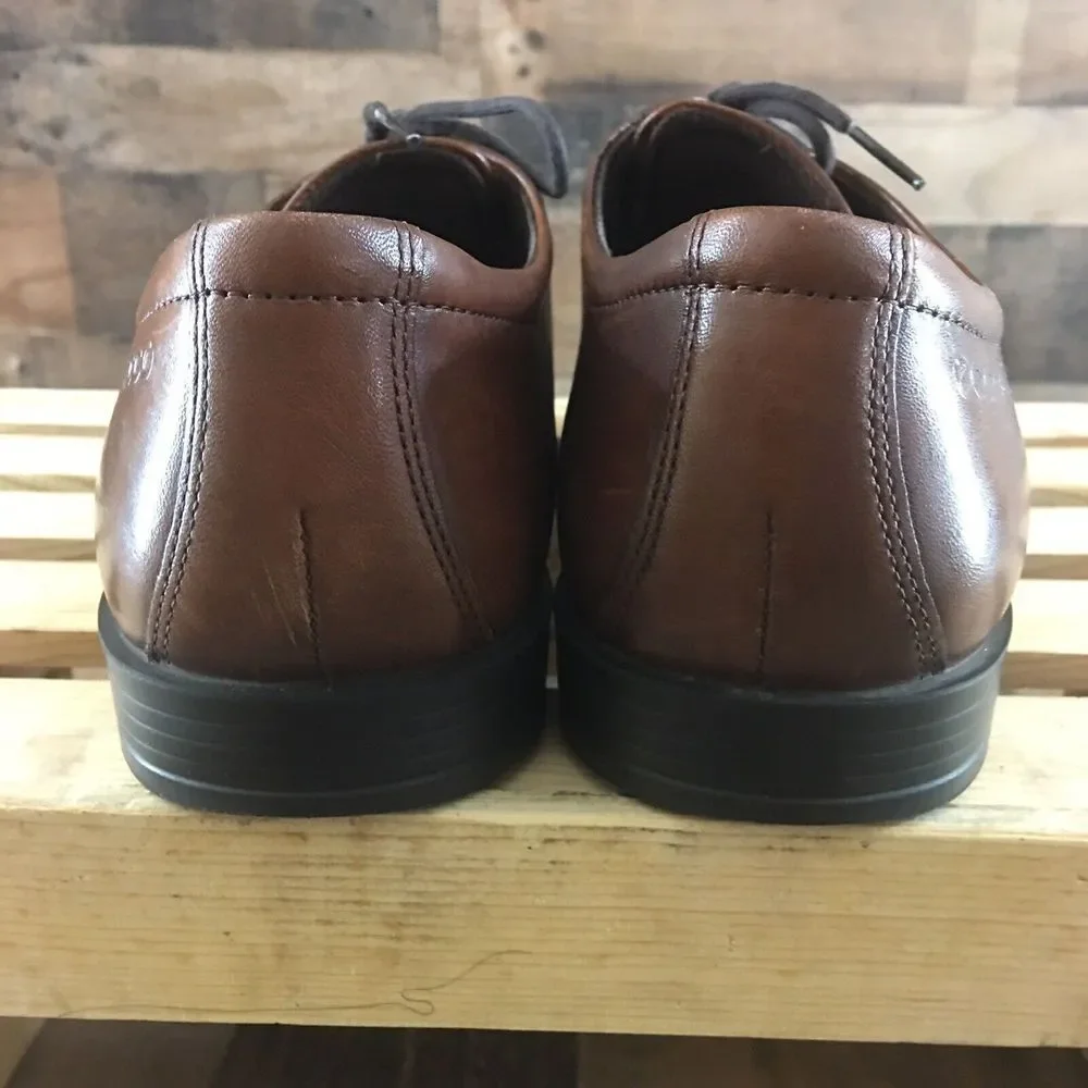 ECCO Melbourne‎ Brown Leather Lace Up Derby Oxfords Shoes Mens Vented Sz 42